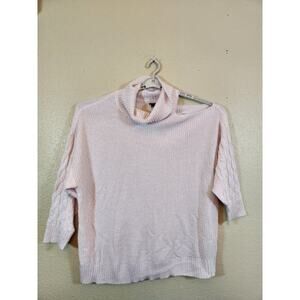 NWT Torrid‎ Baby Pink Metallic Cold Shoulder Turtleneck Pullover Sweater Size 4X